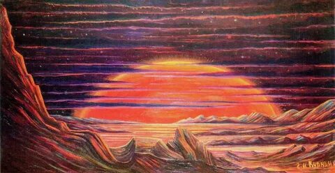 Закат Солнца на планете Венера. Художник Г.И. Курнин - Фотоа