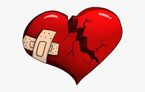 Broken Heart Png - Broken Heart With Bandaid Png, Transparen