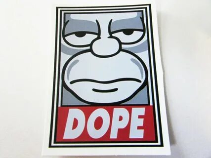 Free: DOPE- HOMER SIMPSON Vinyl Sticker- Helmet/Car/Skateboa