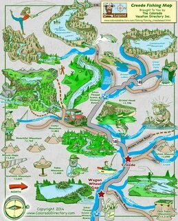 Rio Grande Fishing Map West of Creede Colorado Vacation Dire