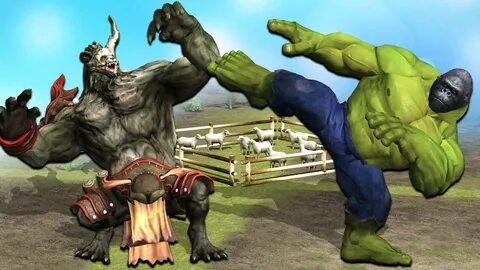 Hulk gorilla vs monster amazing fight Gorill Hulk and monste