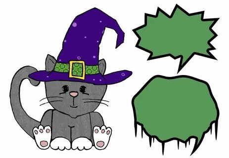 Cute Halloween cat darwing free image download