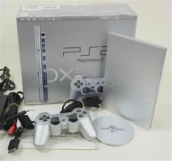 PS2 Slim Console Satin Silver SCPH-75000 Tested Playstation 