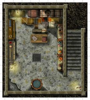 Wounded Warriors Tavern Basement D d maps, Dungeon maps, Tab