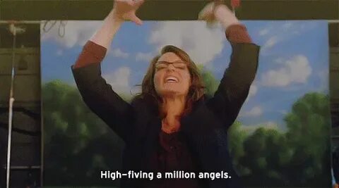 High fiving a million angels! Pass the remote. 30 rock, Sund