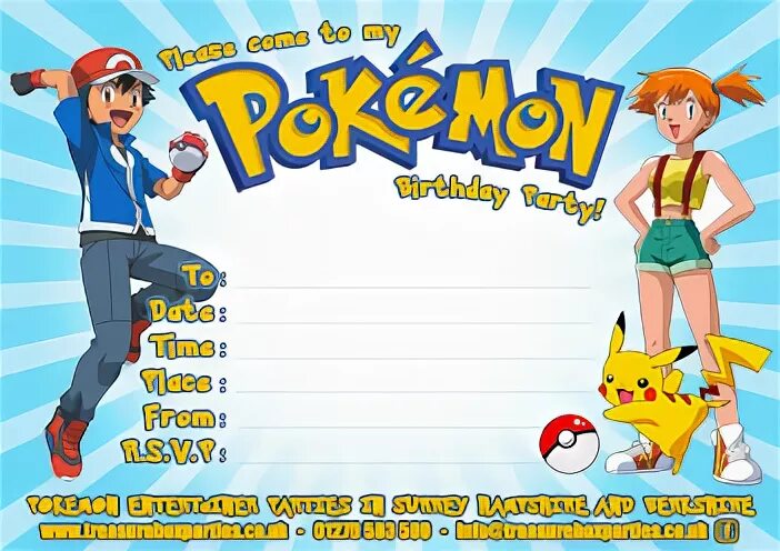 Free Pokemon Party Downloads - Printable Party Invitations, 