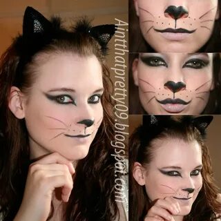 black cat make-up for the Trunk or Treat Cat face makeup, Ca