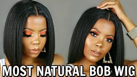 MOST NATURAL EVERYDAY BOB WIG BEST KINKY STRAIGHT WIG FOR #N