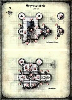 Curse of Strahd - Map of Argynvostholt Upper Levels Fantasy 