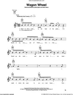 Dylan - Wagon Wheel sheet music for banjo solo (PDF)