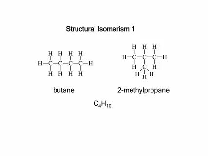 Structural Isomerism 1 butane 2-methylpropane C4H ppt downlo