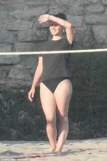 Lana, Chuck Grant and friends playing volleyball in Malibu, 