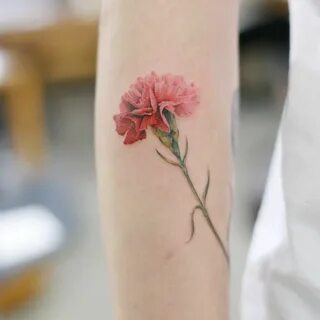 Minimalist Red Carnation Tattoo - pic-connect