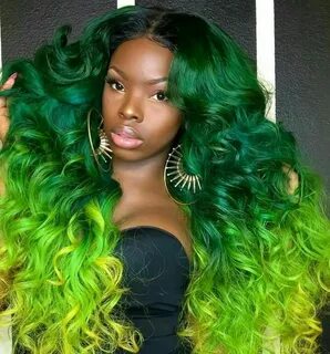 @erianasavagee Green hair, Weave hairstyles, Hair beauty