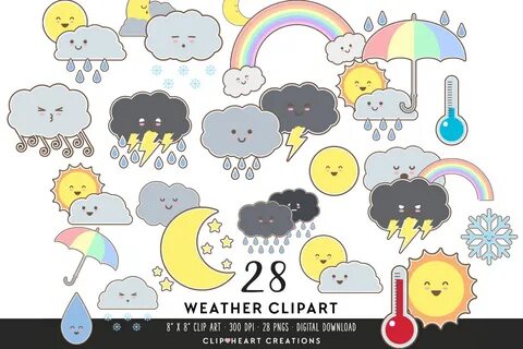 Cute Weather Clipart Grafik Von clipheartcreations - Creativ