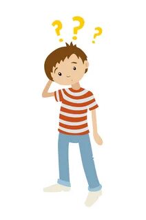 Boy clipart puzzled - Pencil and in color boy clipart puzzle