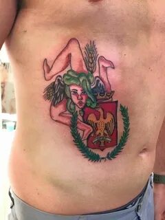 Trinacria, Sicilia, Palermo Animal tattoo, Tattoos, Skull ta