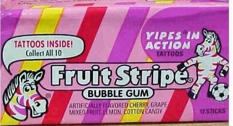 Fruit Stripe gum Old school candy, Nostalgic candy, Childhoo