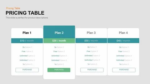 Pricing Table PowerPoint Template and Keynote Diagram - Slid
