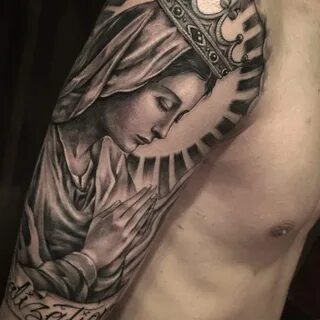 Clean ink Virgin Mary by Harner - Tattooism Seoul #tattoos M