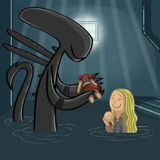 Artist Envisions Friendly Xenomorph That Doesn’t Want to Kil