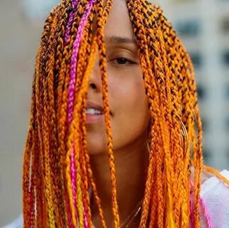 Orange Hair Color: Alicia Key's Multi-Colored Orange, Yellow