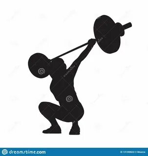 Weight Lifting Woman with Big Barbell Stock Vector - Illustr