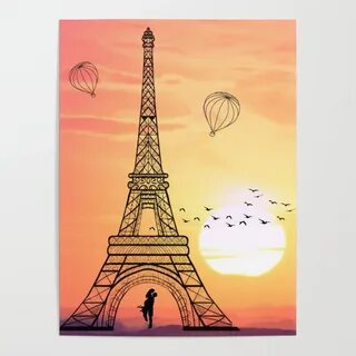 √ Sketch Sunset Eiffel Tower Drawing - Alumn Photograph