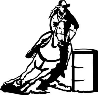 female barrel racing silhouette - Clip Art Library