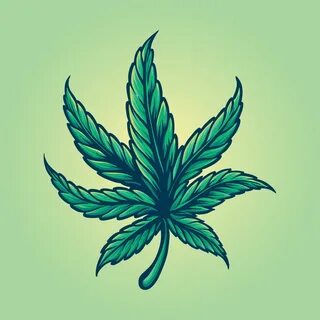 Colorful Cannabis Leaf Vintage Style 2088247 Vector Art at V