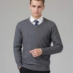 Мужской свитер из 100% козьего кашемира, зимние теплые вязан