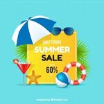 Premium Vector Summer sale with realistic style Summer logo,