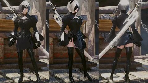 2B из NieR: Automata перенесли в Monster Hunter: World