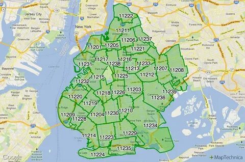 New York City Zip Code Map Brooklyn Campus Map