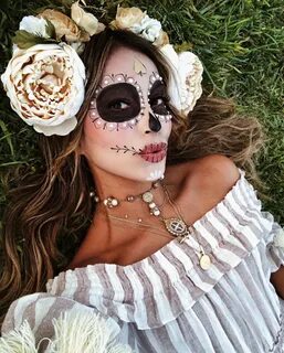 make up (@leti.gabriela) * Halloween makeup sugar skull, Hal