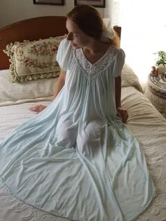 Miss Elaine Pale Blue Short Sleeved Nightgown 3 Miss Elain. 