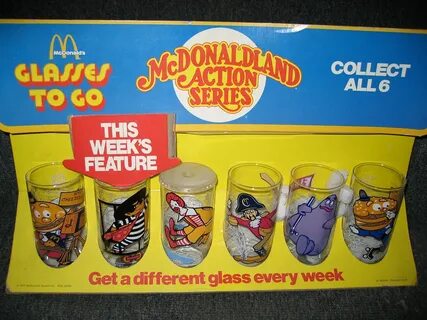 McDonalds - McDonaldland Action Series Glasses Store Displ. 