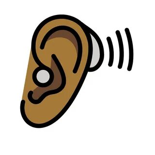Ear with hearing aid emoji clipart. Free download transparen