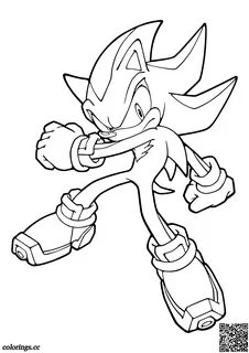 Shadow the Hedgehog - is serious and smart coloring pages, S