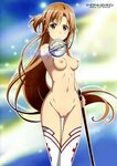 Xbooru - 1girl 1girl areola asuna (sao) bangs bare shoulders