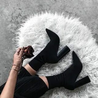 Shoes: tumblr sock boots high heels high heels boots black b
