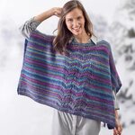 Red Heart Lace Panel Knit Poncho Yarnspirations