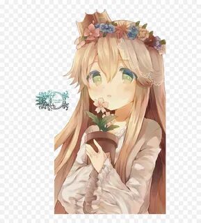 Download Clip Art Anime Manga Girls - Flower Crown Anime Ani