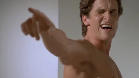 Patrick Bateman Pointing and Winking Reaction Image American