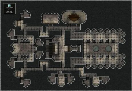 Map Avernus 84x58 High Hall Catacombs : Roll20 Dungeon maps,