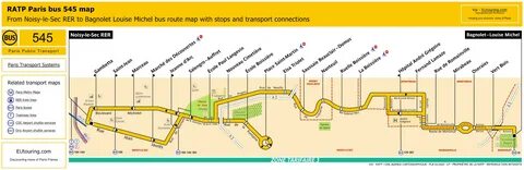 RATP bus maps, timetables for Paris bus lines 540 to 549