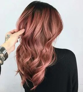 Rose hair color, Dusty rose hair, Gold hair colors
