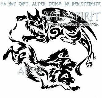 Gryphon And Cerberus Tribal Design by WildSpiritWolf Tribal 