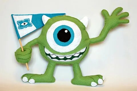 Mike Wazowski (Monstros S.A.) em feltro. Disney ornaments, B