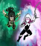 Marvel x MHA - Froppy and Spider-Gwen by edCOM02 in 2021 Spi